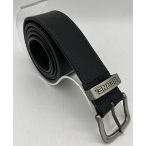 BERNE Men's Black Leather Belt Casual Heavy Duty Work Size 42
